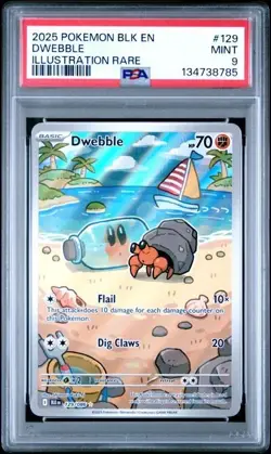 2025 Pokemon Card Black Bolt Dwebble 129 PSA 9 - Image 1