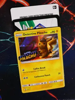 LP Pokemon (Stamped)DETECTIVE PIKACHU Card BLACK STAR PROMO Set DVD SM190 Holo#2 - Image 1