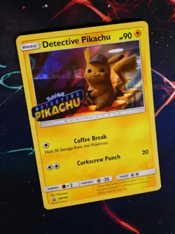 LP Pokemon (Stamped)DETECTIVE PIKACHU Card BLACK STAR PROMO Set DVD SM190 Holo#2 - Image 2