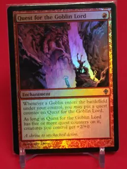 Magic The Gathering 1x QUEST FOR THE GOBLIN LORD - Worldwake FOIL Red Unc NM - Image 1