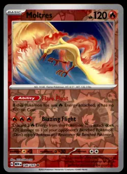 Moltres 146/165 Rare 151 Pokemon Reverse Holo Near Mint - Image 1