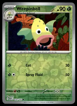 Weepinbell 070/165 Common 151 Pokemon Reverse Holo Near Mint - Image 1