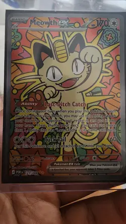 Meowth EX Full Art Ability Holo Pokemon Card POR 121/088 170 HP Tuck Tail - Image 1