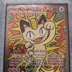 Meowth EX Full Art Ability Holo Pokemon Card POR 121/088 170 HP Tuck Tail - Image 4
