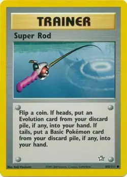 Super Rod 103/111 Neo Genesis Set Unlimited Pokemon Card - NM - Image 1