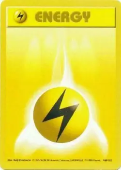 Lightning Energy 100/102 SHADOWLESS Base Set 1999 Pokemon Card - NM - Image 1
