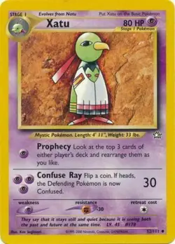 Xatu 52/111 Neo Genesis Set Unlimited Pokemon Card - NM - Image 1