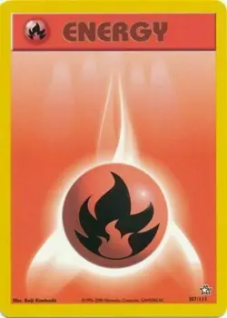 Fire Energy 107/111 Neo Genesis Set Unlimited Pokemon Card - NM - Image 1