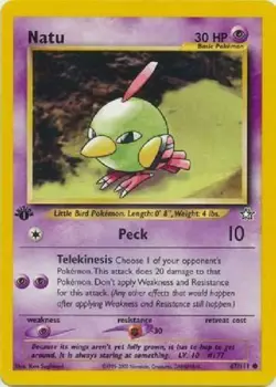 Natu 67/111 1st Edition Neo Genesis Pokemon Card - NM - Image 1