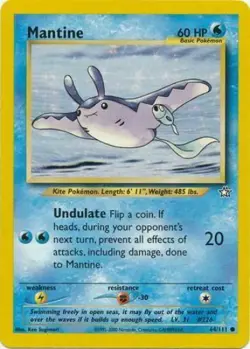 Mantine 64/111 Neo Genesis Set Unlimited Pokemon Card - NM - Image 1