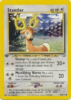 Stantler 76/111 1st Edition Neo Genesis Pokemon Card - NM - Image 1