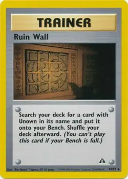 Ruin Wall 74/75 Neo Discovery Pokemon Card - NM - Image 1