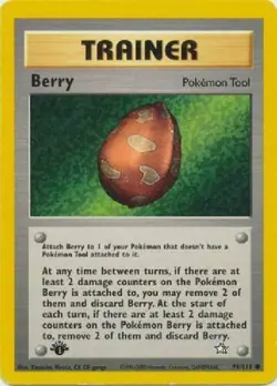 Berry 99/111 1st Edition Neo Genesis Trainer Pokemon Card - NM - Image 1