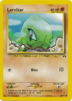 Larvitar 57/75 Neo Discovery Pokemon Card - NM - Image 1