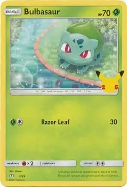 Bulbasaur 1/25 Non Holo McDonalds 25th Anniversary Promo Pokemon Card - NM - Image 1