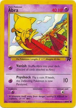 Abra 49/82 Team Rocket Vintage 2000 Pokemon Card - NM - Image 1