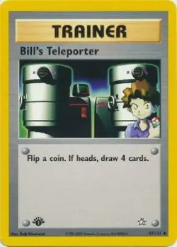Bill's Teleporter 91/111 1st Edition Neo Genesis Trainer Pokemon Card - NM - Image 1
