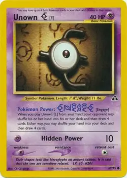 Unown E 67/75 Neo Discovery Pokemon Card - NM - Image 1