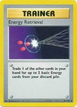 Energy Retrieval 81/102 SHADOWLESS Base Set 1999 Pokemon Card - NM - Image 1