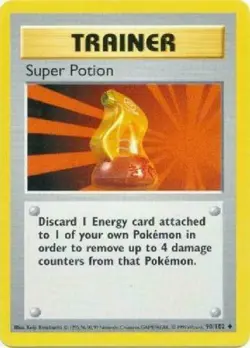 Super Potion 90/102 SHADOWLESS Base Set 1999 Pokemon Card - NM - Image 1