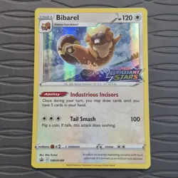 Bibarel SWSH188 Brilliant Stars Prerelease Promo Holo Rare Pokemon Card - Image 1