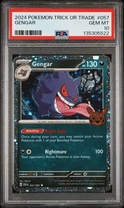2024 POKEMON TRICK OR TRADE #057 GENGAR PSA 10 - Image 1