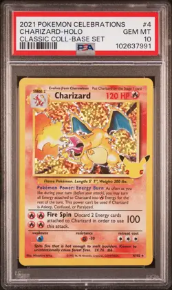 Charizard Holo 4 Celebrations Classic Collection Pokemon PSA 10 *991 - Image 1