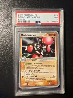 Pokemon Medicham Ex #95 Ex Emerald 2005 Holo PSA 7 - Image 2