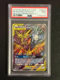Pokemon Moltres Zapdos Articuno SM210 PSA 9 - Hidden Fates Promo - Image 1