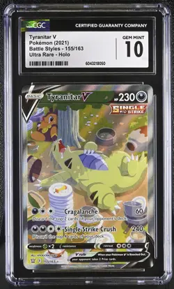 Tyranitar V 155/163 Ultra Rare Holo Battle Styles Pokemon CGC 10 Gem Mint *050 - Image 1