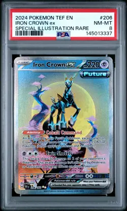 Iron Crown EX 206/162 Special Illustration Rare Pokemon PSA 8 *337 - Image 1