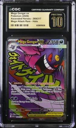2026 POKEMON ASCENDED HEROES MEGA ATTACK RARE 269 MEGA GENGAR EX CGC 10 PRISTINE - Image 1