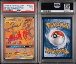 2021 POKEMON SM BLACK STAR PROMO #SM247 FULL ART/RESHIRAM & CHARIZARD GX PSA 9 - Image 2