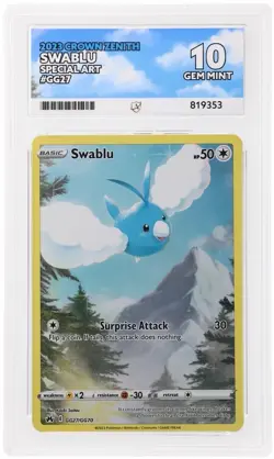 Pokemon Swablu Gg27/gg70 Crown Zenith Special Art Ace 10 - Image 1