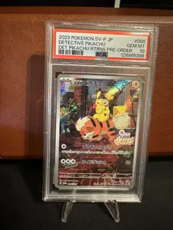 2023 Pokemon SV-P Japanese Pre-Order Promo #098 Detective Pikachu PSA 10 - Image 1