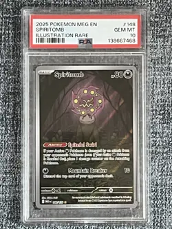 Pokemon Spiritomb PSA 10 148/132 Mega Evolution Illustration Rare Holo - Image 1