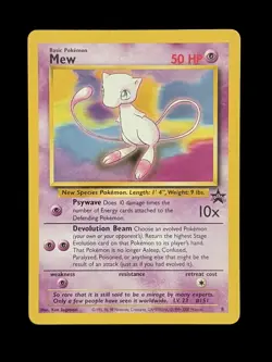 Pokemon TCG Mew Black Star Promo #8 Vintage 1999-2000 WOTC - Image 1