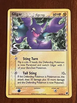 Gligar 16/101 Rare Non Holo Delta Species EX Dragon Frontiers Pokemon TCG - Image 1