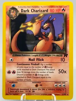 Pokemon Dark Charizard Team Rocket Rare 21/82 Unlimited WOTC 2000 - Image 1