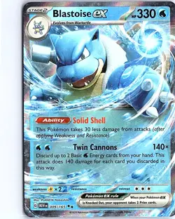 Blastoise ex - Double Rare SV: Scarlet & Violet 151 009/165 NM Pokemon - Image 1