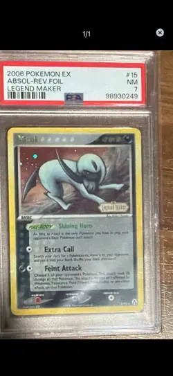 Pokemon Absol 15/92 Legend Maker Reverse Foil Rare EX PSA 7 English 2006 - Image 1