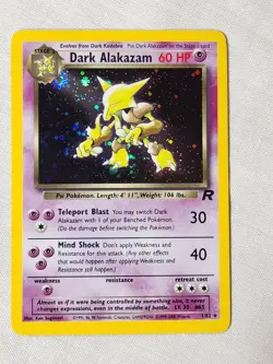 NM Dark Alakazam - Holo Swirl #1 Team Rocket Pokemon TCG - Image 1