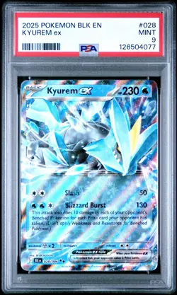 2025 Pokemon Black Bolt Kyurem EX # 028/086 PSA 9 - Image 1