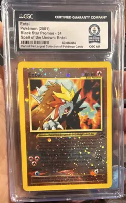 Entei Pokemon Wotc Promo 34/53 Reverse Holo Promo CGC World Record 1 of 1 2001 - Image 1