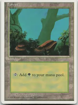 MTG Forest (A) L Fourth Edition 177 LP - Image 1