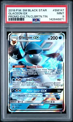 (PSA 9) Pokemon: Sun & Moon Promos – Glaceon GX #SM147 [Promo/Full Art] - Image 1