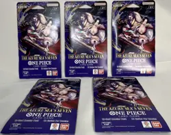 Bandai One Piece Card Game Azure Sea's Seven Booster 5 Packs English Hancock - Image 1
