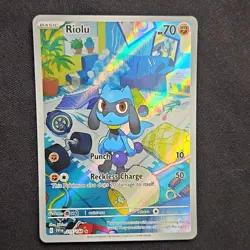 Pokemon TCG Riolu 215/198 Illustration Rare SV01 Scarlet & Violet Holo Card - Image 1