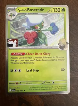Cynthia's Roserade Holo Pokemon Prize Pack Series 8 Promo Pokemon Card NM - Image 1