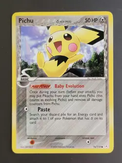 Pichu Delta Species 76/110 2006 EX Holon Phantoms Pokemon Card TCG Common - LP - Image 1